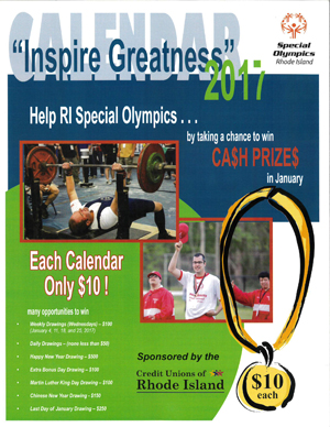 17inspire calendar Special Olympics RI