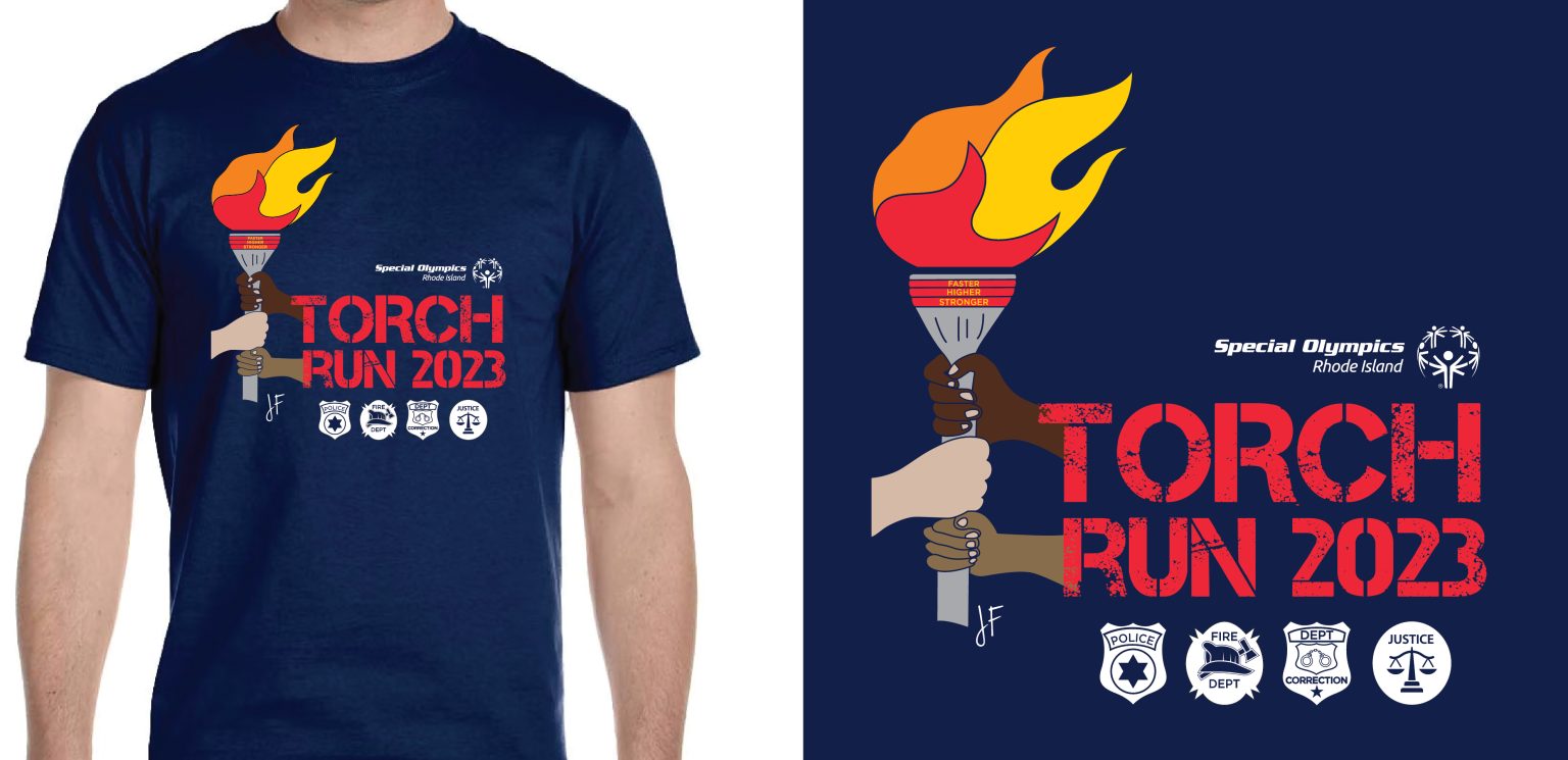 2023 Torch Run Shirt Special Olympics RI